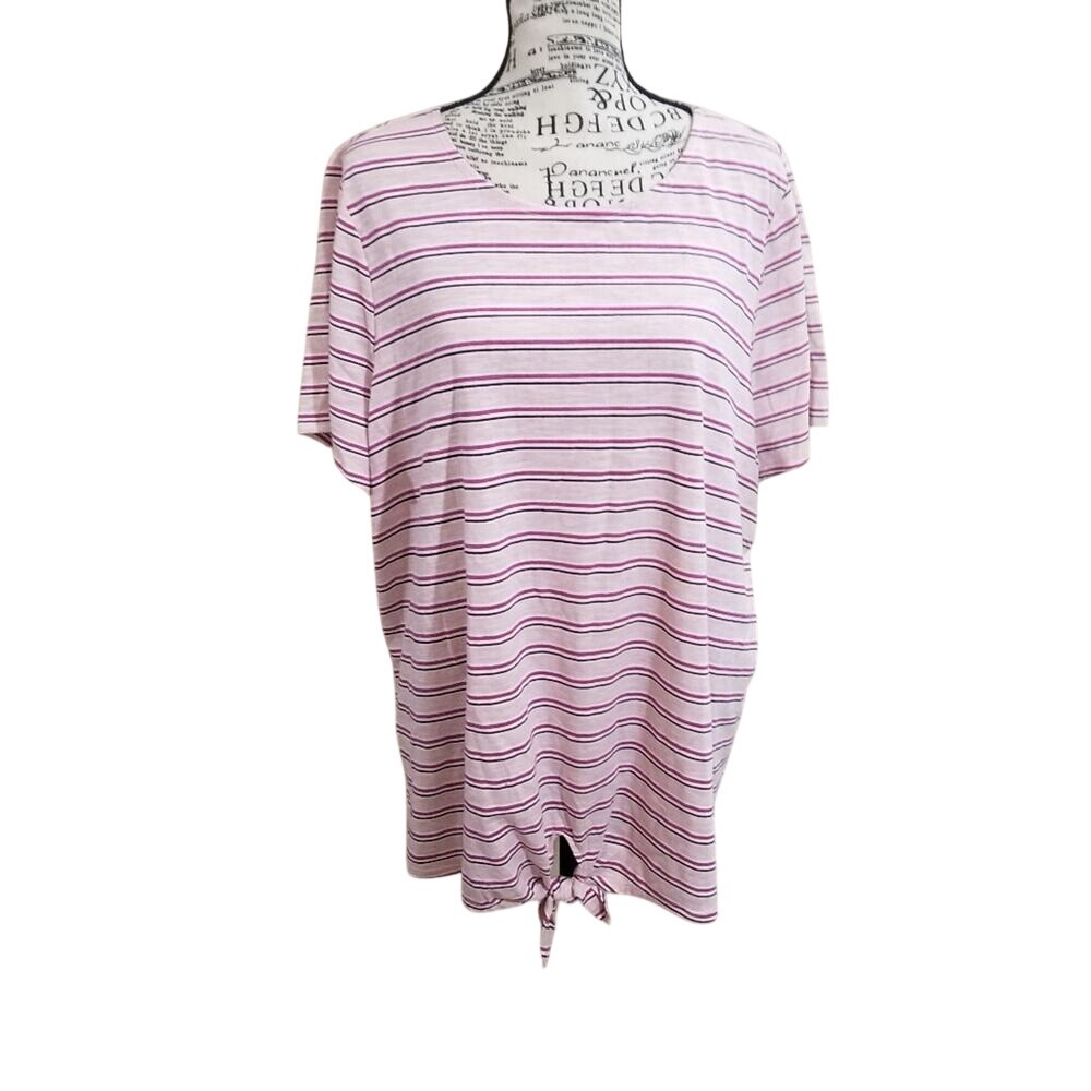 Lane Bryant pink stripes tee plus‎ 18 20